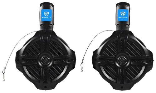Pair rockville rwb65b 6.5&#034; black 2 way 250 watt marine wakeboard tower speakers