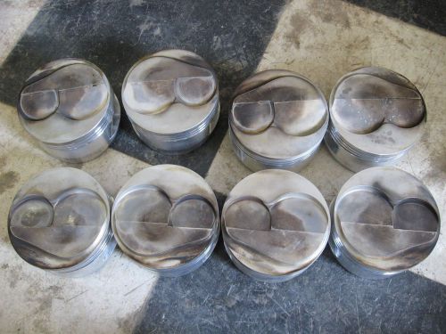Je forged racing pistons,  used set of 8,  4.130 bore, brodix -12 dome, 1.240 co