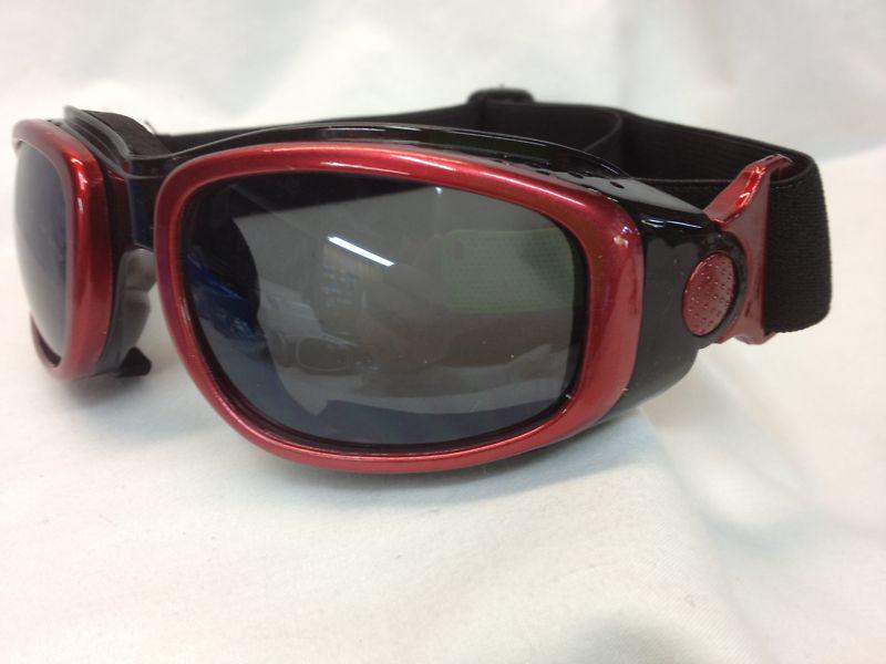 New padded motorcycle vented elastic strap adjustable great shape red/black