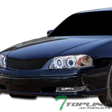 Black luxury style mesh front hood bumper grill grille abs 00-05 chevy impala