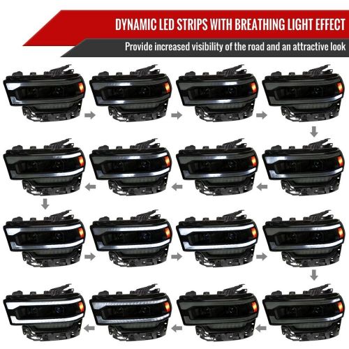Smoked Halogen Headlights Projector LED Sequential Turn Sign Dodge Ram 2500 3500, US $751.00, image 7