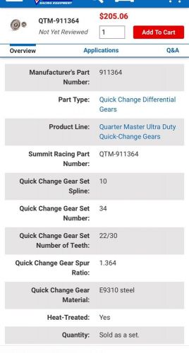 Quarter Master Quick Change Gear Set 34, US $150.00, image 3