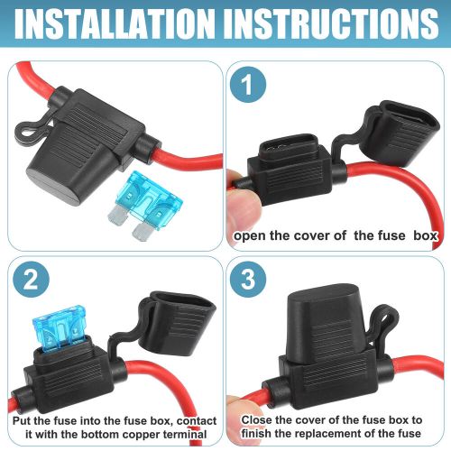 4 Set DC 12V 10AWG ATC Blade Style Inline Fuse Holder with 15A Standard Fuse, US $15.67, image 3