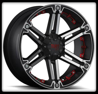 20" x 9" tuff black t01 rims w/ 285/50/20 toyo open country a/t wheels tires