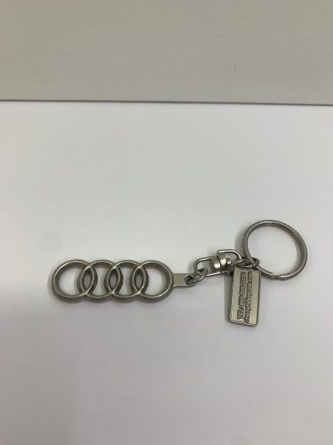 Genuine oem audi basic classic logo silver stainless steel keychain key ring