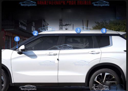 Black window visor vent shades sun rain guard for mitsubishi outlander 2022-2025