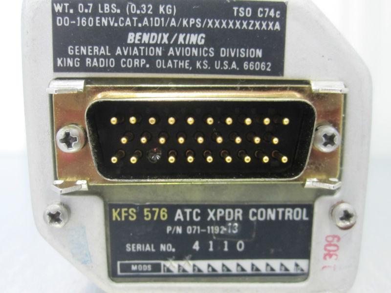 BENDIX/KING KFS576 ATC XPDR CONTROL, US $400.00, image 2
