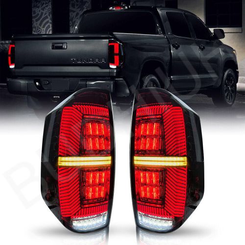 Tail Lights For 2014-2021 Toyota Tundra LED Sequential Signal Brake Lamps Smoke, US $352.99, image 5