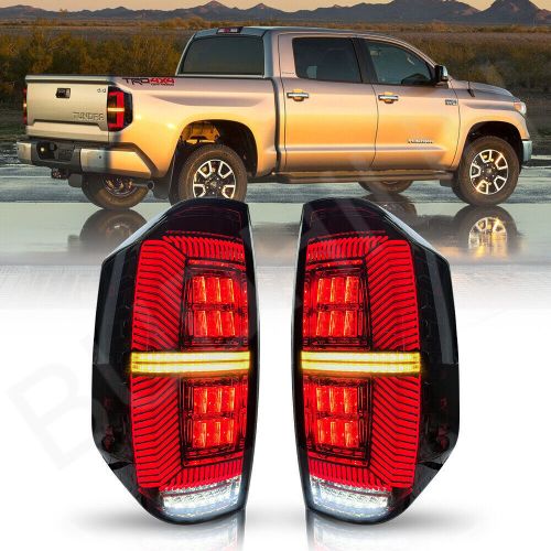 Tail Lights For 2014-2021 Toyota Tundra LED Sequential Signal Brake Lamps Smoke, US $352.99, image 6