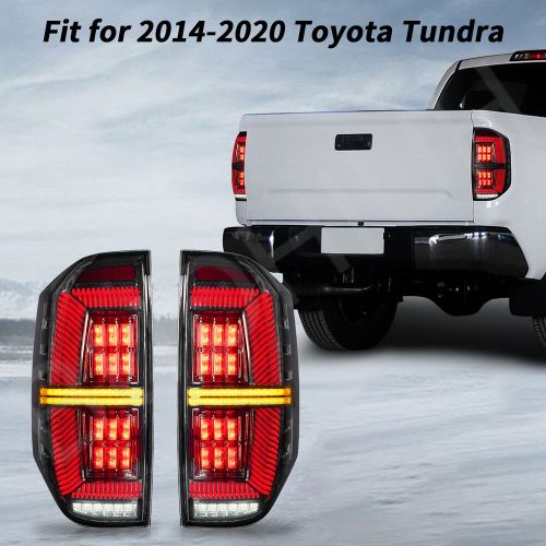 Tail Lights For 2014-2021 Toyota Tundra LED Sequential Signal Brake Lamps Smoke, US $352.99, image 9