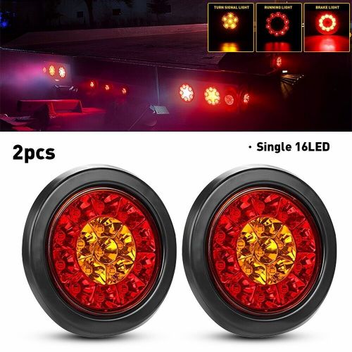 2x 4inch Round LED Truck Trailer Stop Turn Brake Tail Lights Reverse Waterproof, US $24.51, image 16