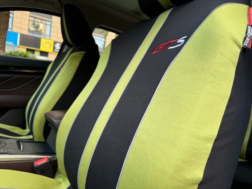 For Toyota Tundra Car Seat Covers Full Set 5-Seat Black Green Poly Cotton 9PCS, US $65.99, image 2