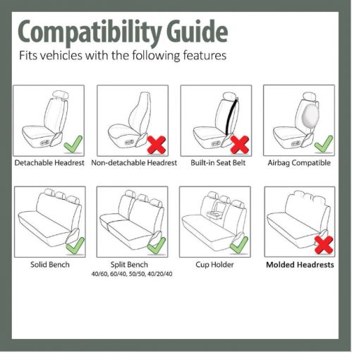 For Toyota Tundra Car Seat Covers Full Set 5-Seat Black Green Poly Cotton 9PCS, US $65.99, image 13