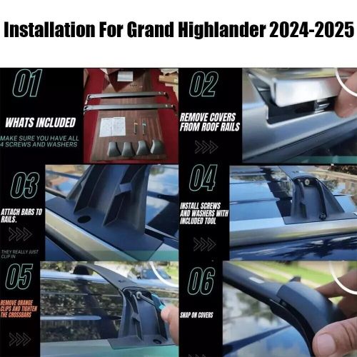 2PCS Roof Rail Rack Cross Bars Crossbar Fit for Toyota Grand Highlander 2024+, US $99.00, image 3