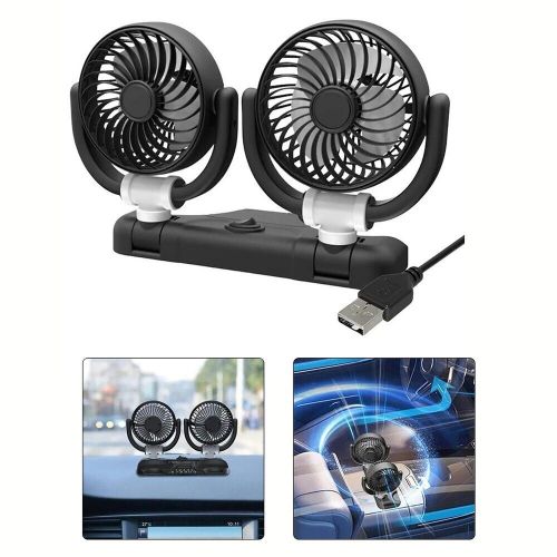 Stay Cool on the Road Car Cooling Fan with Rotatable Dual Heads USB Powered, US $41.98, image 2