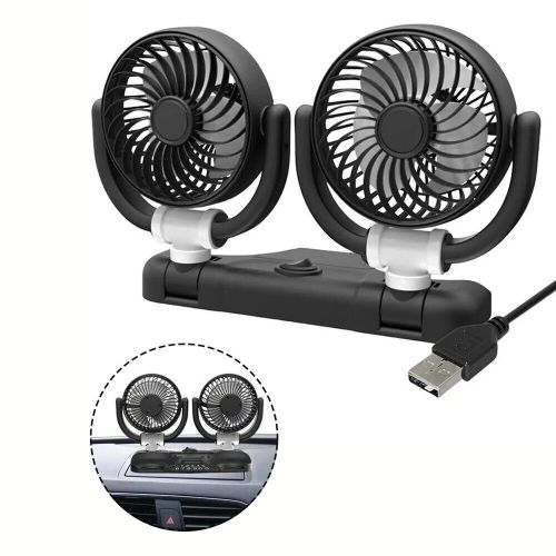 Stay Cool on the Road Car Cooling Fan with Rotatable Dual Heads USB Powered, US $41.98, image 3