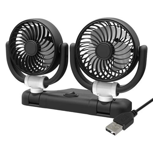 Stay Cool on the Road Car Cooling Fan with Rotatable Dual Heads USB Powered, US $41.98, image 5