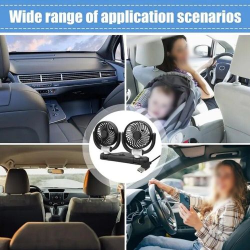 Stay Cool on the Road Car Cooling Fan with Rotatable Dual Heads USB Powered, US $41.98, image 10