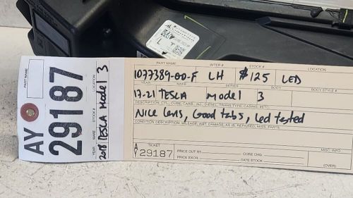 2017 2018 2019 20 2021 TESLA MODEL 3 LEFT DRIVER LED FOG LIGHT LAMP OEM AY29187, US $125.00, image 10