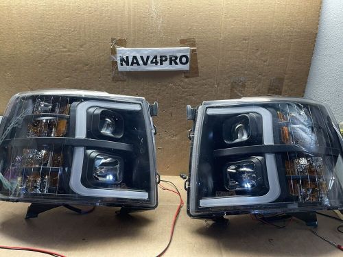 FIT 07-14 Chevrolet Silverado Black LED Bar DRL Projector Headlight Pair #H218, US $164.99, image 10