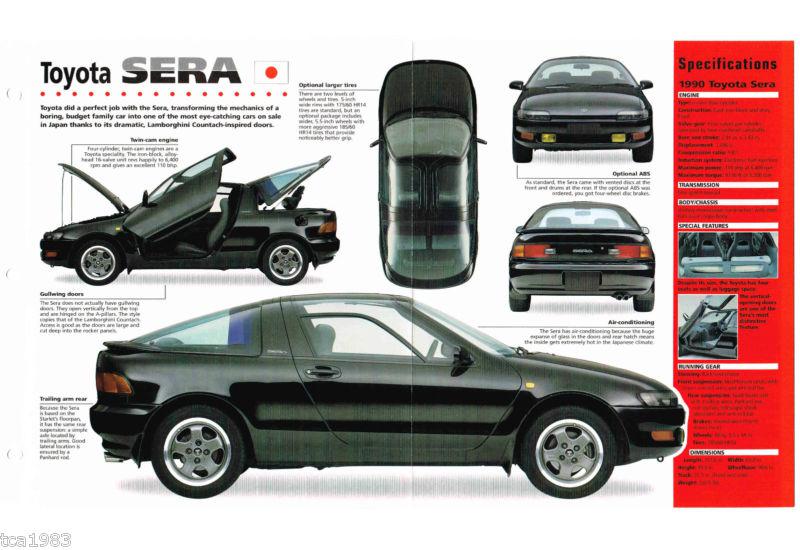 Toyota sera imp brochure: 1990,1991,1992,................