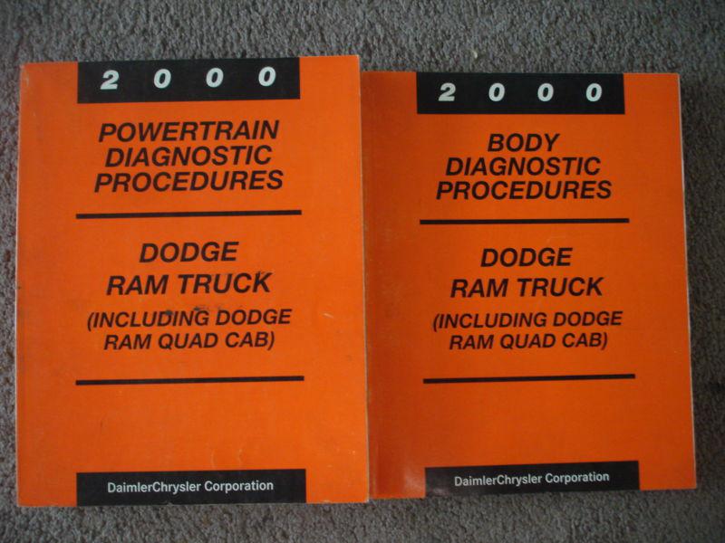 Body & powertrain manuals 2000 ram truck & quad cab dodge shop repair factory