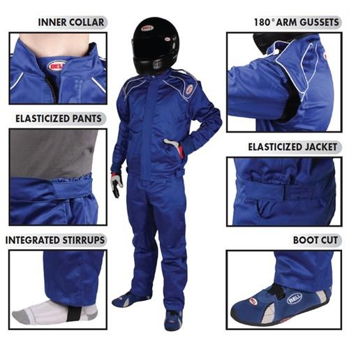 New Bell Pro Drive II 3.2A/1 Single Layer SFI 1-Piece Racing Suit, Blue XL, US $109.99, image 2