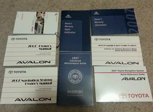 2007 avalon owners manual, maintenance, navigation books, etc