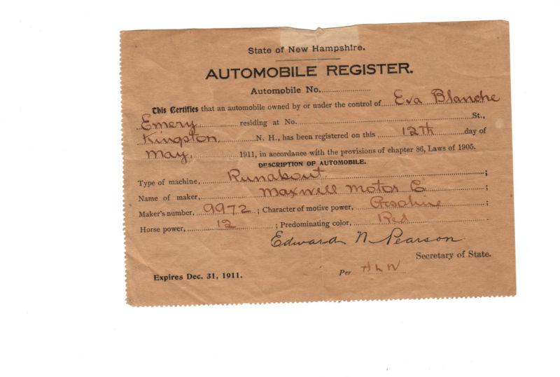 Antique car registration for a dort touring 1916 real not a copy