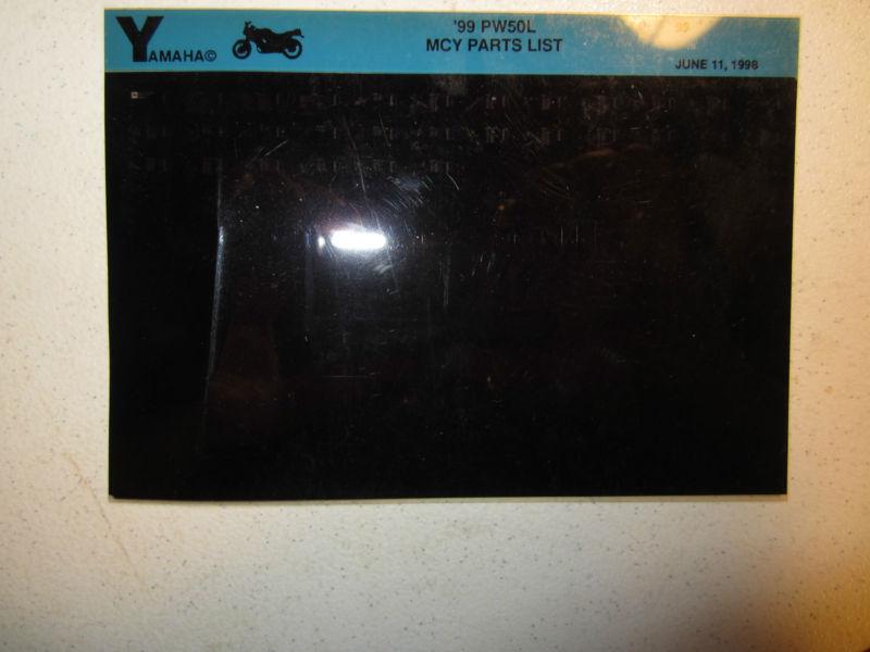 Purchase 1999 Yamaha Motorcycle PW50L Microfiche Parts List Catalog PW