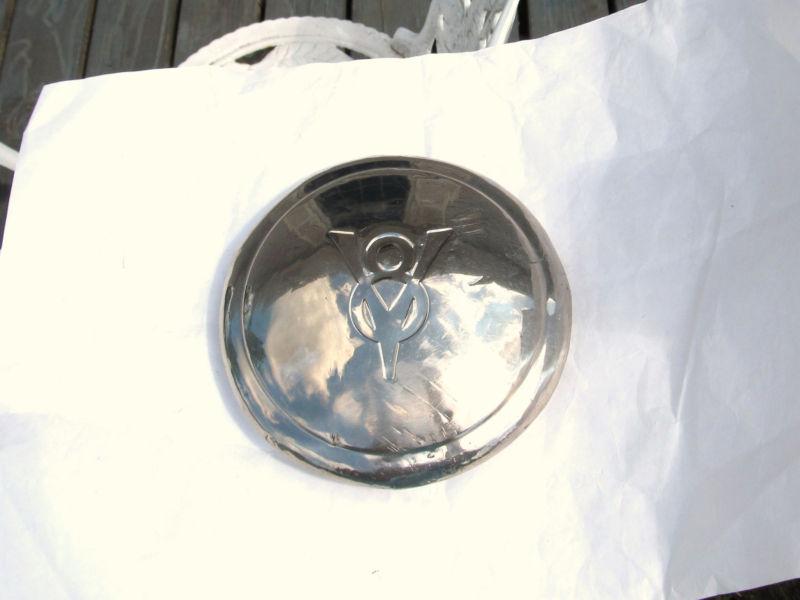 1934 ford flathead v-8 original stainless hubcap , the old  2 piece cap !!!
