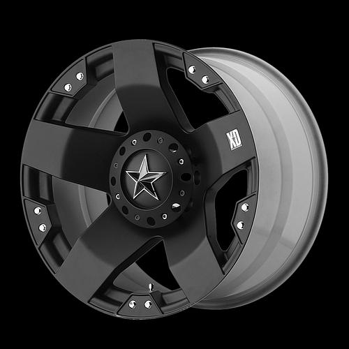 18" xd rockstar matte black with 285-65-18 nitto trail grappler mt wheels rims 