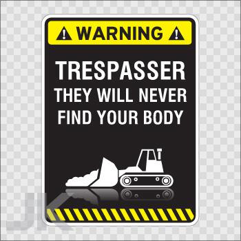 Decals sticker sign warning danger caution trespasser do not enter 0500 z4ab7