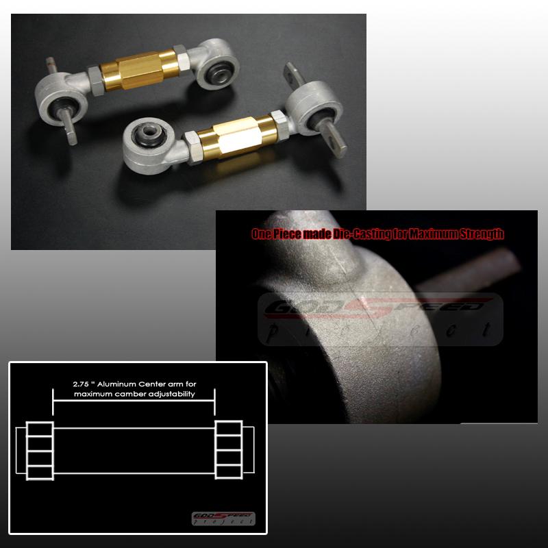 88-91 crx 92-95 civic 94-01 integra dc2 eg ef ek rear adjustable camber kit gold