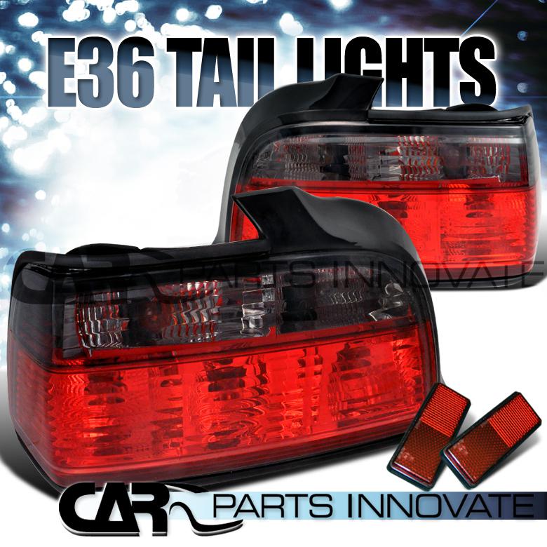 92-98 e36 3-series 4dr 318i 325i 328i m3 tail lights rear brake lamp red smoke