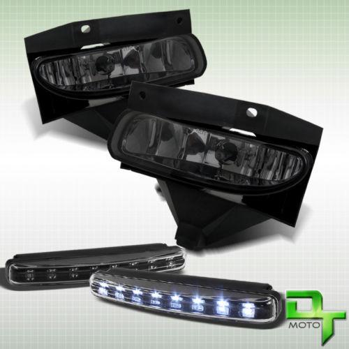 Purchase SMOKED 9904 MUSTANG BUMPER DRIVING FOG LIGHTS +DAYTIME LED