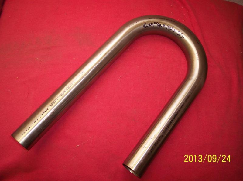Mandrel u-bend 2" od x .049 x 4" clr x 304 stainless x 10" x 14" legs x 180* 