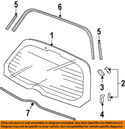 Honda oem 73228tf0000 lift gate-lift gate glass seal
