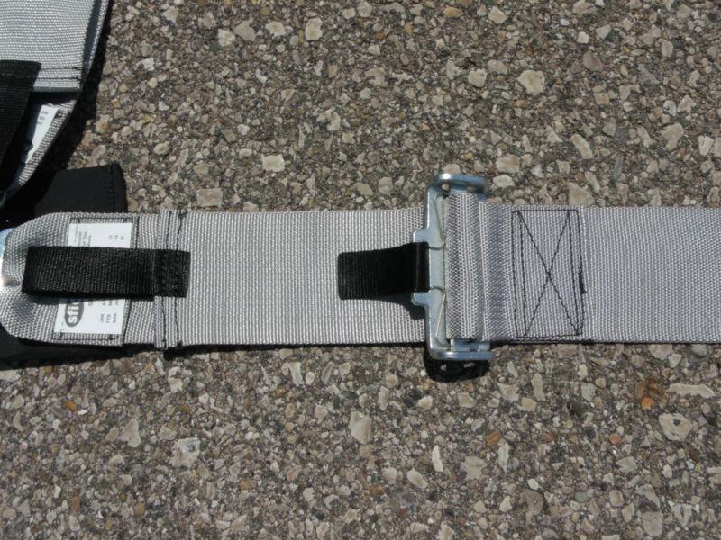 TEAMTECH SILVER/GRAY 4 POINT CAMLOCK RACING SAFETY SEAT BELT HARNESS- SFI 16.1!!, US $160.00, image 2