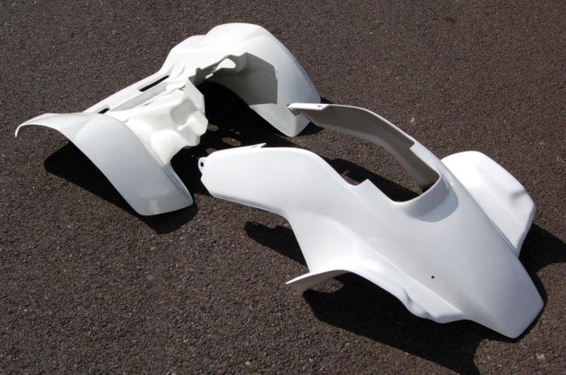 Honda trx 250r white race front and rear plastic fender set trx250r plastics 