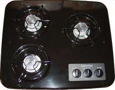 Suburban scnde black 3 burner drop in cook top range stove new in retail box