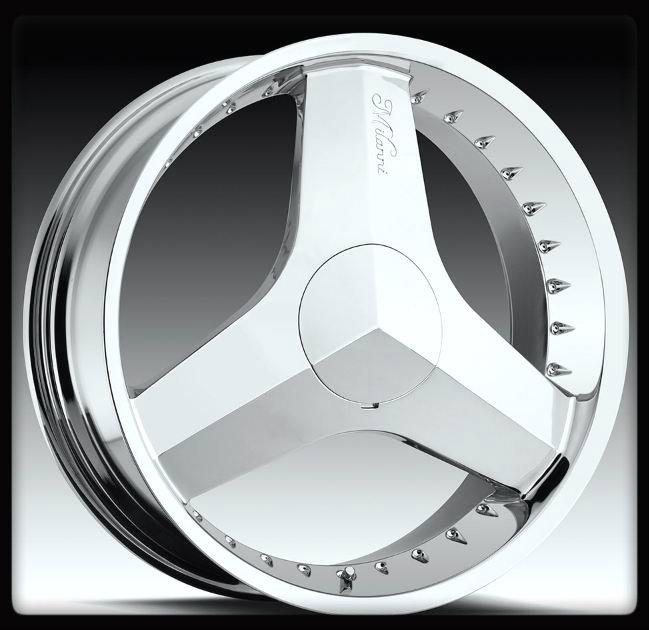 20" x 8" milanni 448 blade chrome 5x127 pacifica commander wheel rims free lugs