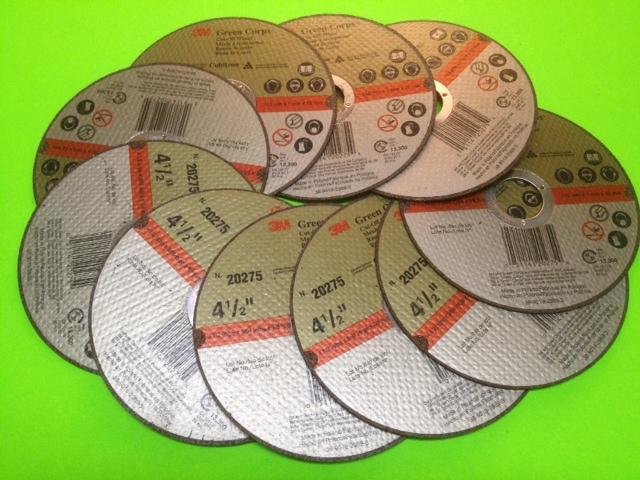 10 3m green corps cut-off wheels  20275, 4-1/2 in x 3/64 in x 7/8 in