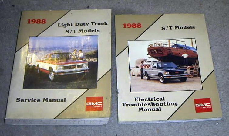 1988 chevrolet gmc s10 s/t truck shop service &  electrical manuals set
