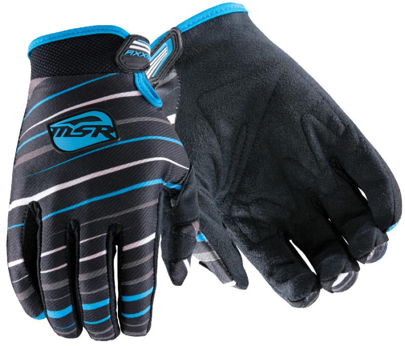 Msr axxis youth black cyan small dirt bike gloves motocross mx atv race gear sml