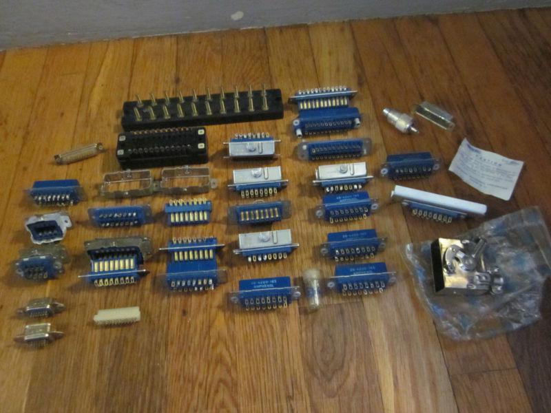 Itt cannon amphenol avionics military spec connector lot 100s gold contacts exc