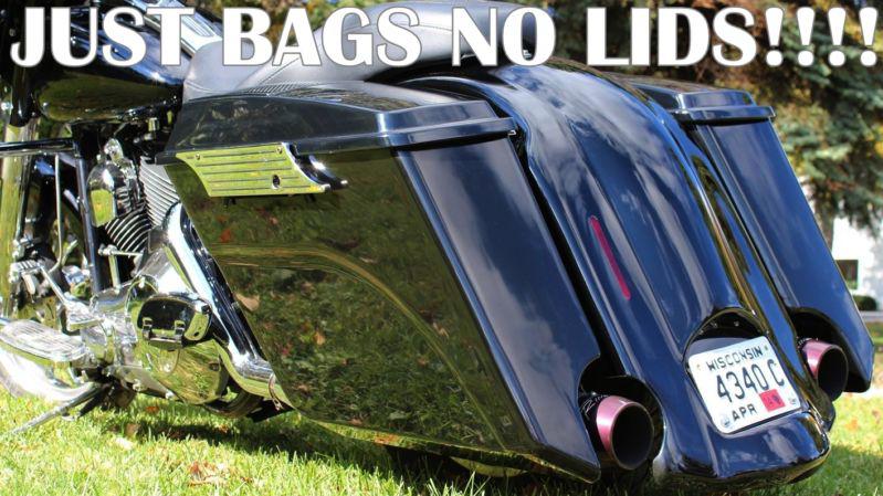 Abs 5" extended saddlebags no lids 4 harley davidson stretched bags touring