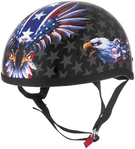 Skid lid original half-helmet-lethal threat design,usa flame eagle/black,2xl/xxl