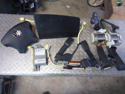 Complete airbag kit set, belts, airbags, module oem, 03-05 honda civic, 2-dr