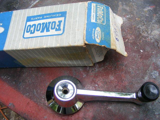 65 66 67 nos ford galaxie window crank, flawless old nos in original box